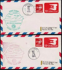 ✈2x FLYING TIGER LINE 1974