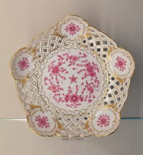 Meissen Durchbruchschale indisch purpur reich Gold 1. Wahl DM 23cm Top Mod 54883