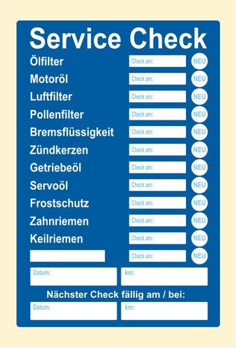 Service check aufkleber - service,