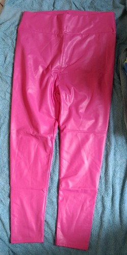 Pinke kunstleder leggings - pinke,