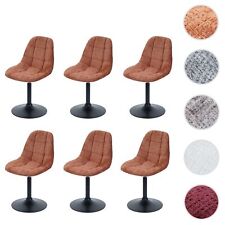 6er-Set Esszimmerstuhl HWC-A60, Stuhl Drehstuhl Stahl Stoff Chenille 465g/m²