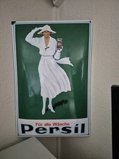 Persil EMAILSCHILD  Weisse Dame  60x40 Cm  gewölbt  gut erhalten