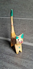 1 Holzkatze, Ringhalter Katze ca.6x12cm