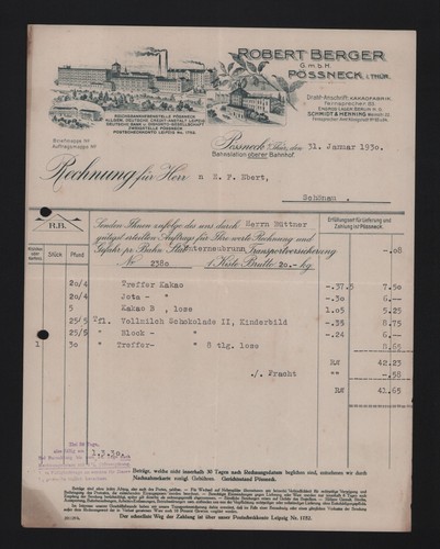 Pössneck rechnung 1930 - pÖssneck,,