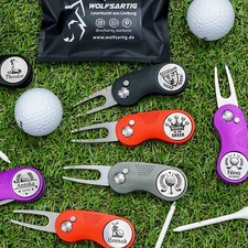 Pitchgabel & Golfball Marker mit Gravur | Geschenk für Golfer Frauen Männer