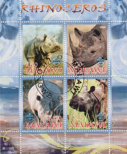 Nashorn malawi gestempelt - malawi,