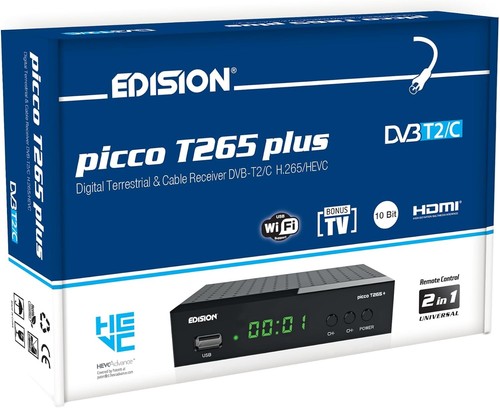 Edision picco t265 dvb c - t265+, dvb-t2/c