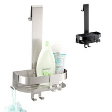 eluno Duschablage für die Glasduschwand, Duschkorb mit 4 Haken aus Edelstahl