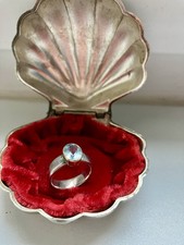 Ring 585 Weißgold, Kopf Gelbgold, 0.35 ct Carat Aquamarin,Ringweite 59 Verlobung