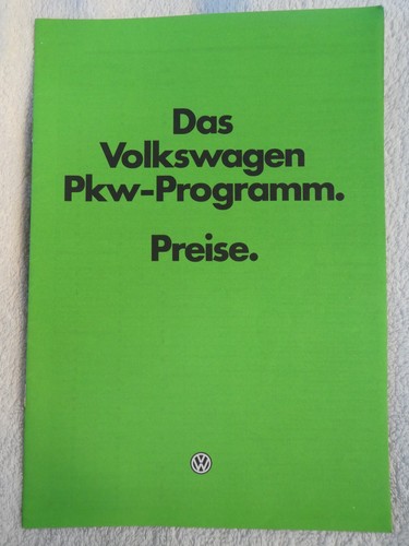 Preisliste prospekt vw - ,