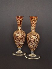 Harrach Glasvase rot Email