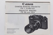 Canon FD Makro 50/3,5 Anleitung +++ von classic-cameras +++