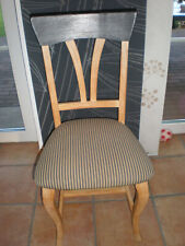 Pinie massiv Polsterstühle  Avanzara 4 x Natur Blauschwarz CHALET MASSIVE MÖBEL