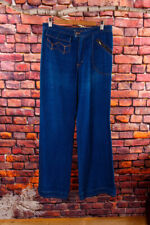 Vintage orig 70er Schlaghose Jeans blau Taschen Denim Hippie Disco 42 44