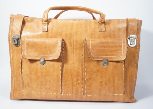 Vintage echt leder reisetasche - vintage,