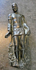 21076/ Alter Hl. Florian Bronze Figur  Wandrelief   Länge ca. 54 cm