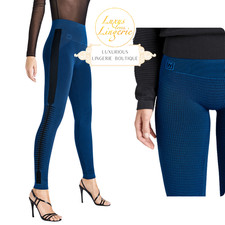 TRINITY LEGGINGS by Wolford M electric blue black Elastische Hose Yoga Sport