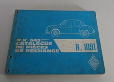 Teilekatalog / Ersatzteilliste Renault Dauphine Gordini Typ R.1091 von ca. 1968