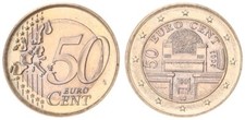 Österreich Fehlprägung 50 Cent 2002 auf 1 Euro Rohling Bimetall     97286