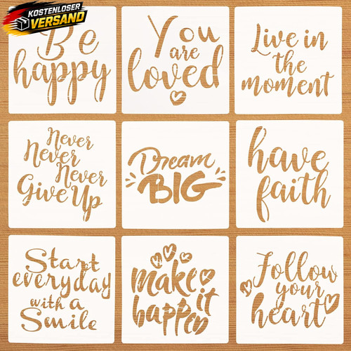 Inspirierende worte stencil - inspirierende,