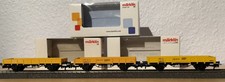 3x Märklin H0 Niederbordwagen