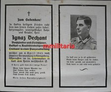 Sterbebild WWII Leutnant