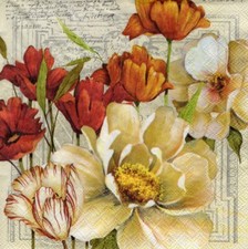 3 Servietten ~ Blumen, Tulpen