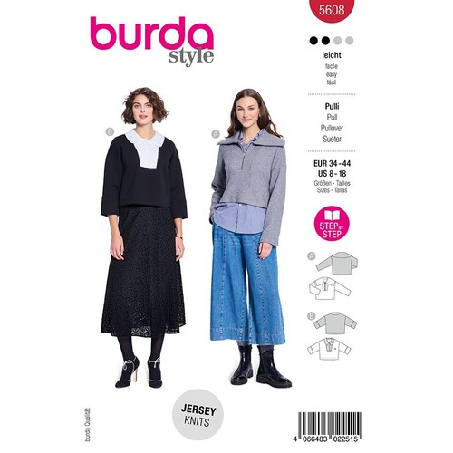 Pullover top burda - pullover, 5608