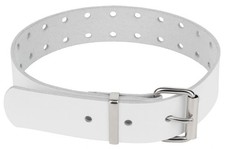 Leder-Halsband weiss 2-reihig