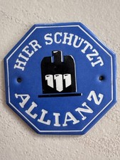 Allianz Emaille Schild Vintage Klein 7,5 cm