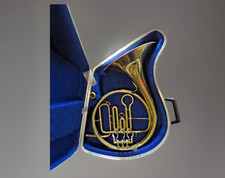 #SE4426# alte antike Waldhorn Wendelin Michl Musikinstrument Koffer *VERY RAR*