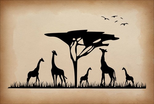 Dekoschild afrika giraffen - afrika,