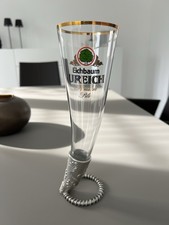 Eichbaum Pils-Glas, Horn mit Zinnfuss, Sammlerstück.