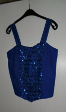 traumschönes edles ärmelloses Glitzer-Top  Blusen-Top kobaltblau Gr. 40-42-44