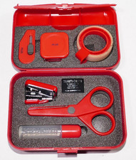 Vintage (1980's) Team Demi Reise Büro komplett im roten  Kästchen aus Japan