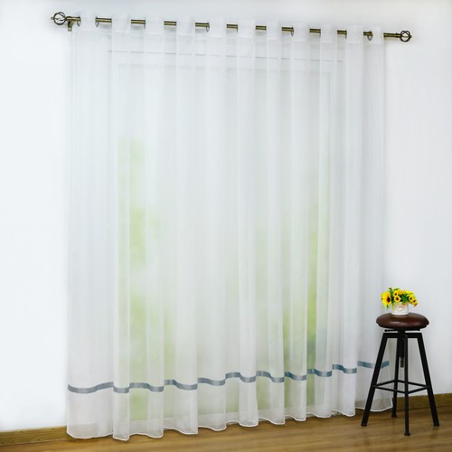 Voile gardine mit - mit, kräuselband