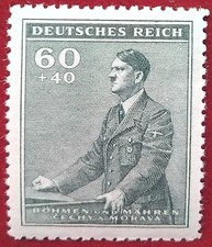 Briefmarke Deutsches Reich Adolf Hitler Marke Rednerpult Böhmen und Mähren