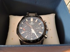 Casio Edifice Herrenuhr solar, Zifferblatt schwarz, gebraucht, Sapphire Crystal