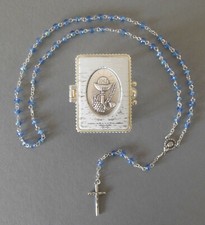 Rosenkranz hellblaue Perlen