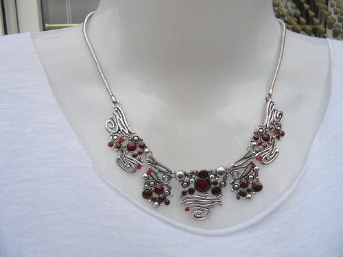Halskette collier silber antik - halskette,