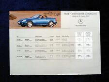 Mercedes SLK Preisliste 28.02.2002, R 170 SLK 200 K SLK 230 K SLK 320 SLK 32 AMG