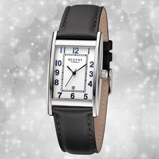 Armbanduhr Leder schwarz