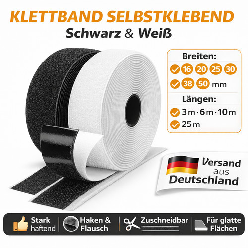Klettband selbstklebend 50 - selbstklebend,
