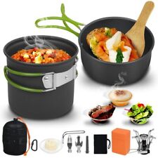 Camping Kochgeschirr Camping Topf mit Gaskocher,Cookware Set für Outdoor Kochen