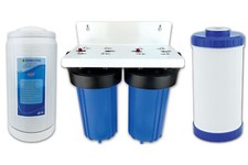 Feinfilter KDF salzfreier Wasserenthärter Doppel-Jumbo-System