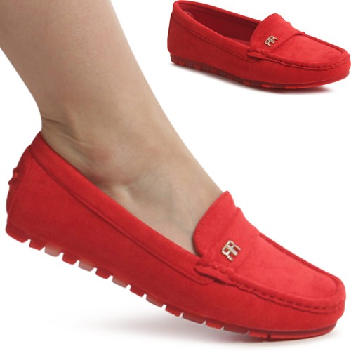 Damen velours mokassins - velours,