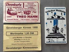 FAHRCHIP Konvolut 3 x Ehrenkarten Veranstalter - Kirmes Ehrenkarte Sammeln