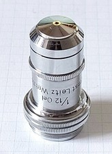 histor. Ernst Leitz Wetzlar Mikroskop Objektiv 1/12 Oel 100:1 Ap. 1,30