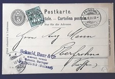 Schweiz nach Deutschland Fribourg, Oberfrohna Sachsen, von 1901, Beschlägefabrik