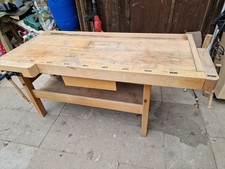 Hobelbank / Werkbank / Schreinerbank / Tischlerbank mit Zwei Schraubzwingen